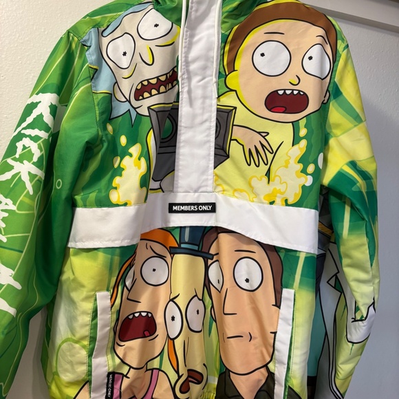 Rick and Morty Members Only Pullover Windbreaker Jacket Sz Medium hoodie - Picture 8 of 8